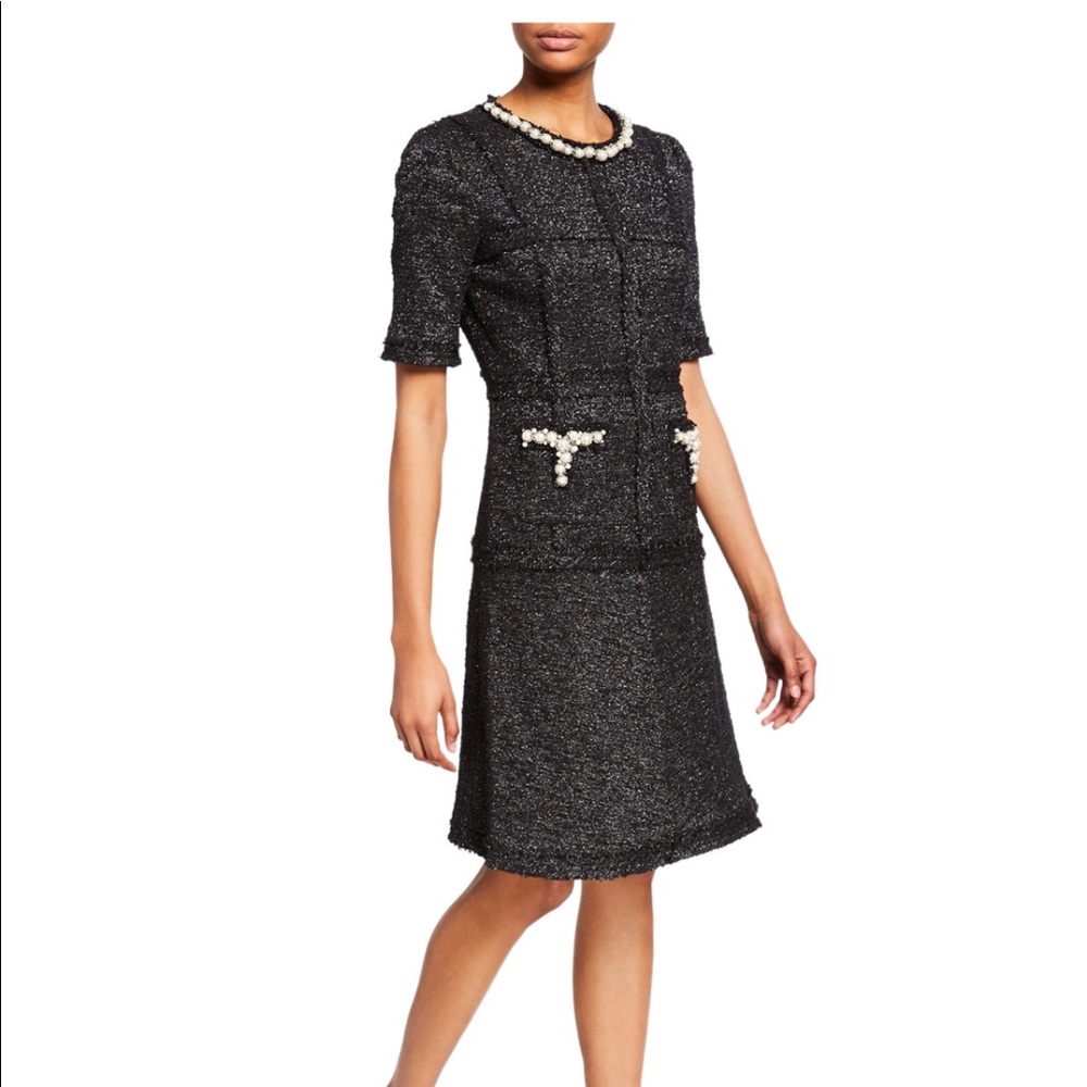 Metallic tweed shirt-sleeve dress